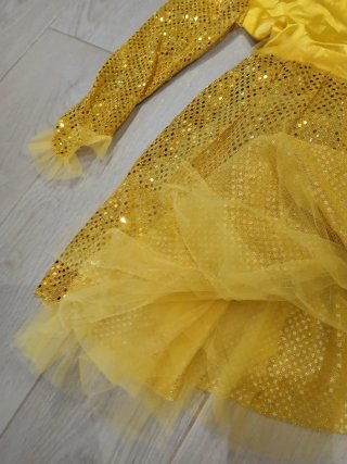 Vestito Carnevale Bambina Giallo Paillettes 5 anni