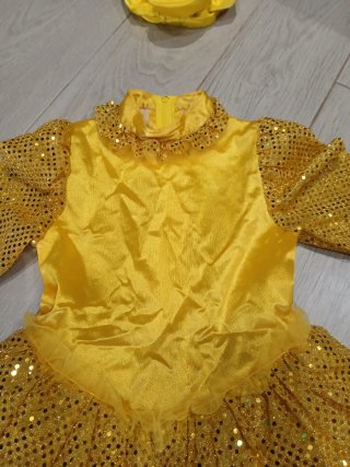 Vestito Carnevale Bambina Giallo Paillettes 5 anni