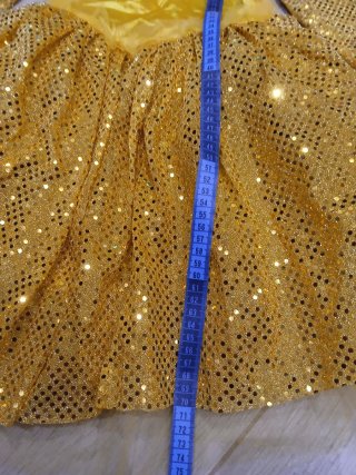 Vestito Carnevale Bambina Giallo Paillettes 5 anni