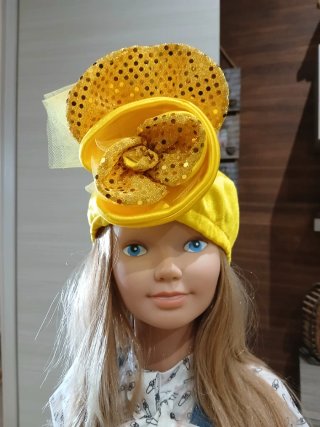 Vestito Carnevale Bambina Giallo Paillettes 5 anni