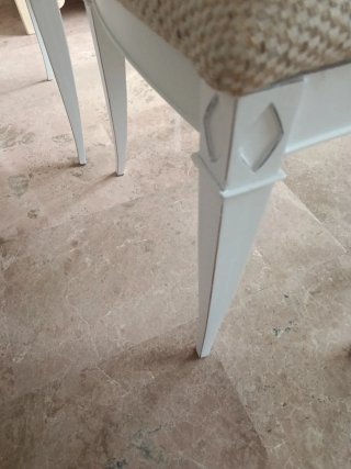 Juego de 6 sillas de comedor blancas