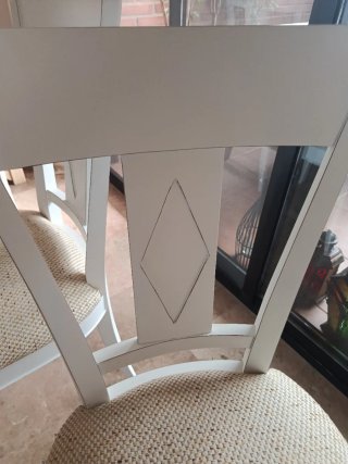 Juego de 6 sillas de comedor blancas