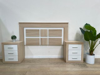 Dormitorio: Cabecero, 2 Mesitas y Cómoda