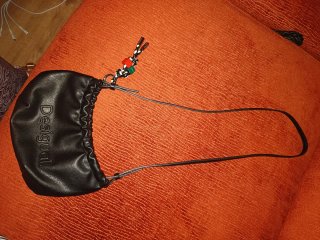 Monedero Desigual Negro Grande Bandolera