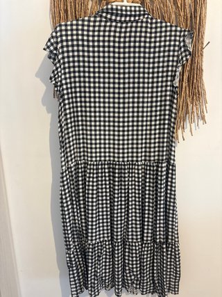 Vestido cuadros blanco y negro