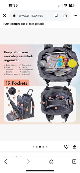 Mochila Dikaslon para carrito de bebé negra