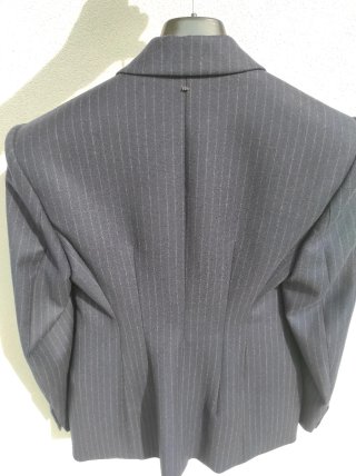 Max Mara Giacca Blu e pantaloni in lana, a righe