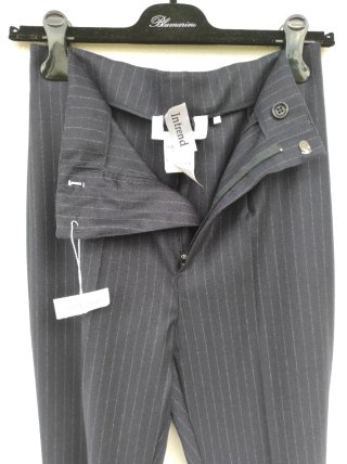 Max Mara Giacca Blu e pantaloni in lana, a righe