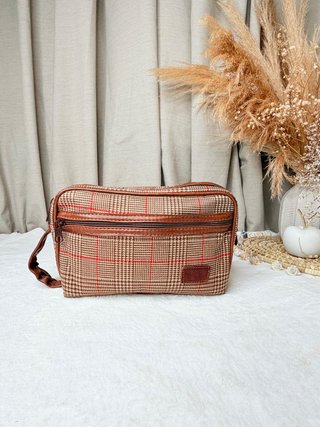 Bolso bandolera YACHT MAN de cuadros marrón i beig