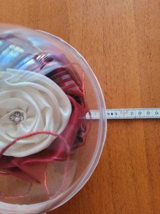 Palla decorativa trasparente con rosa e punto luce