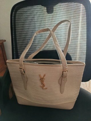 Bolso Yves Saint Laurent Beige Cocodrilo
