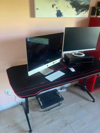 Escritorio Gaming SANOS Negro/Rojo