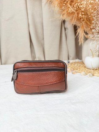 Bolso bandolera vintage de cuadros en tonos marron