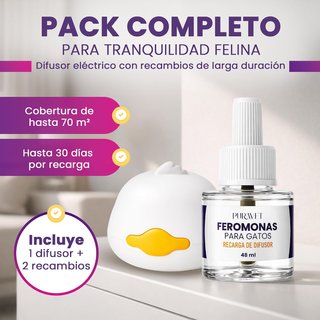 Feromonas Calmantes para Gatos – Difusor + 2 Recam