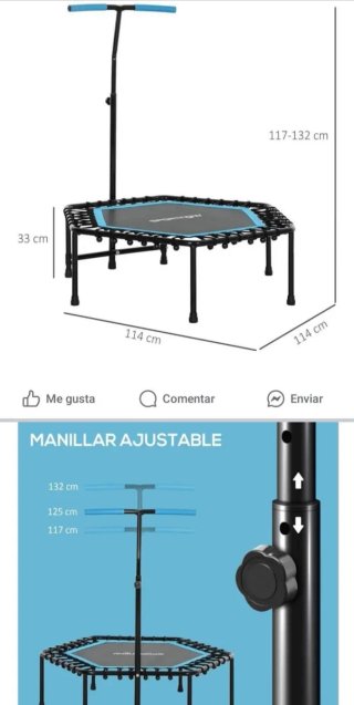 Cama elástica fitness con mango ajustable