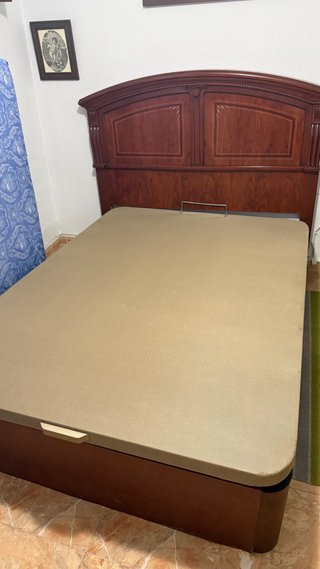 Canapé cama 135 cm madera y tela