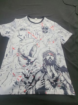 Camiseta Brasil con diseño de Jesucristo