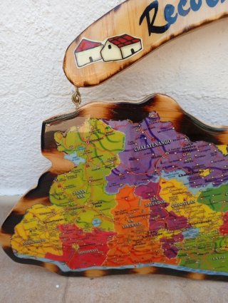 Artesanía Mapa El Salvador Madera