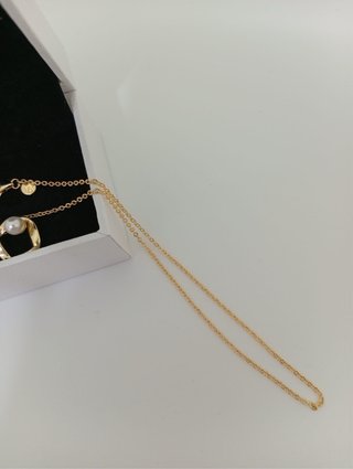 Collar Pandora Dorado Perla y Circonitas