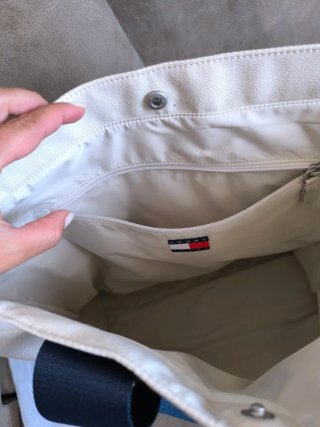 Bolso Tote Tommy Jeans Blanco y Azul