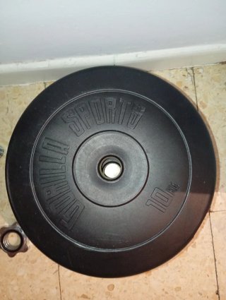 Barra de pesas con discos 2x15kg y 2x10kg