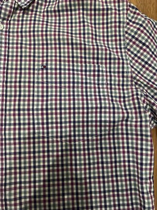 Camisa Tommy Hilfiger cuadros morado y blanco