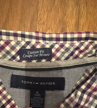 Camisa Tommy Hilfiger cuadros morado y blanco