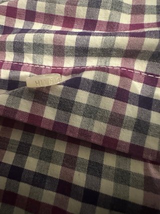 Camisa Tommy Hilfiger cuadros morado y blanco