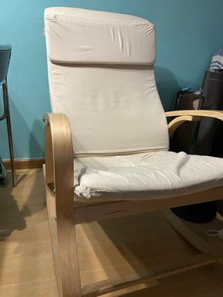 Tumbona balancín Ikea madera beige