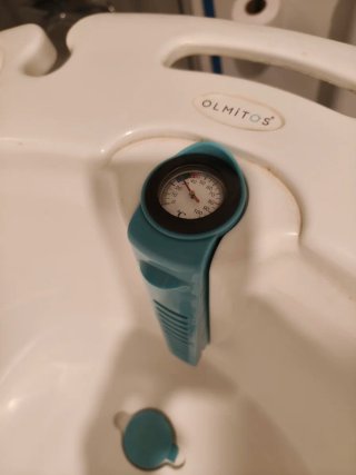Bañera bebé blanca con azul