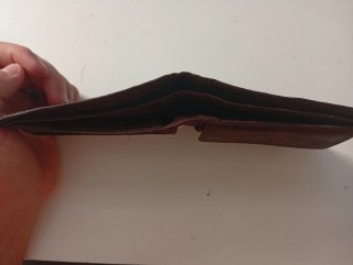 Cartera de cuero Volmer Marrón Recien Lavada.