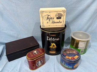 Lote 6 Cajas Decorativas Metal y Madera