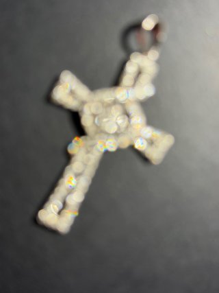 Cruz Oro Blanco y Diamantes
