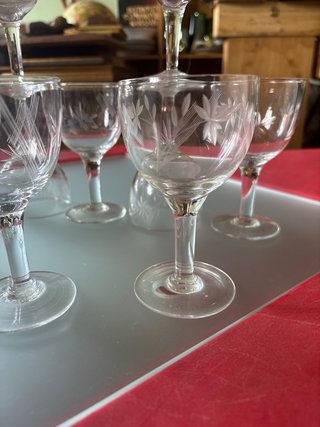 Servizio bicchieri cristallo inciso