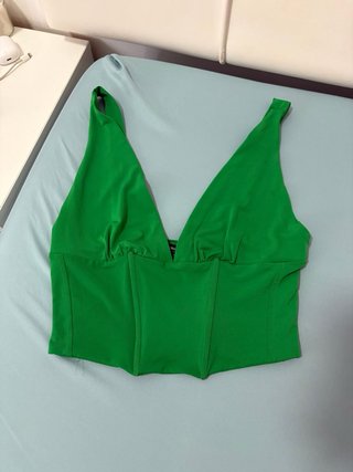 corsé verde de fiesta