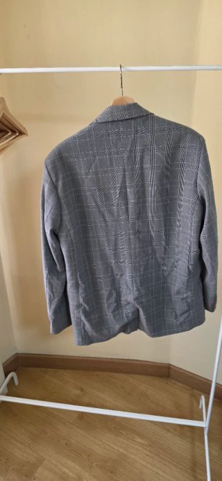 Americana cuadros Bershka gris
