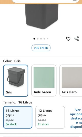 Cubo de basura gris con tapa 16 l