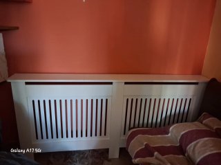Cubre radiador moderno de madera blanco