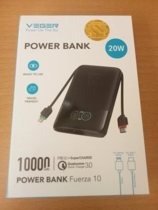 Batería Externa 10000mAh Ultra Slim Cable Integrad