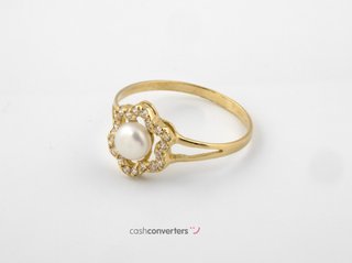 anillo oro 18k con piedra con circonita