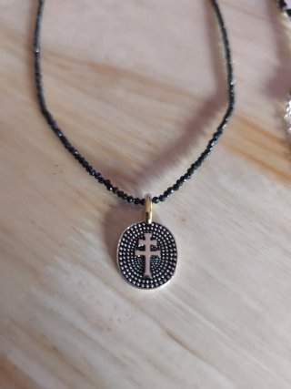 Conjunto plata ley collar y pulsera cruz Caravaca.