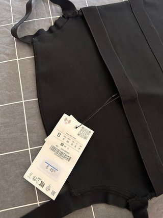 Vestido largo Zara con flecos negro