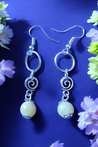 Pendientes espiral Jaspe Natural Amarillo