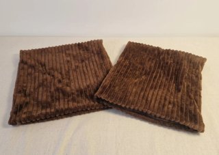 2 Fundas cojin textura acanalada tono marrón 45cm