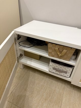 Mueble TV Besta 120cm Rattan Blanco