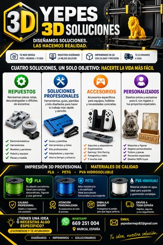 Diseñamos e imprimimos repuestos, soluciones, etc