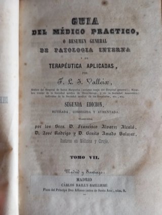 Libro medicina. Guia del medico práctico (Valleix)