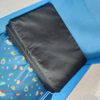 Cuna de viaje azul