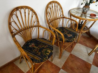 Conjunto Vintage Bambú y Ratán