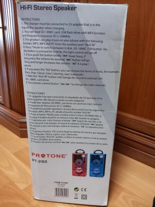Altavoz PROTONE PT-280 Karaoke Rojo